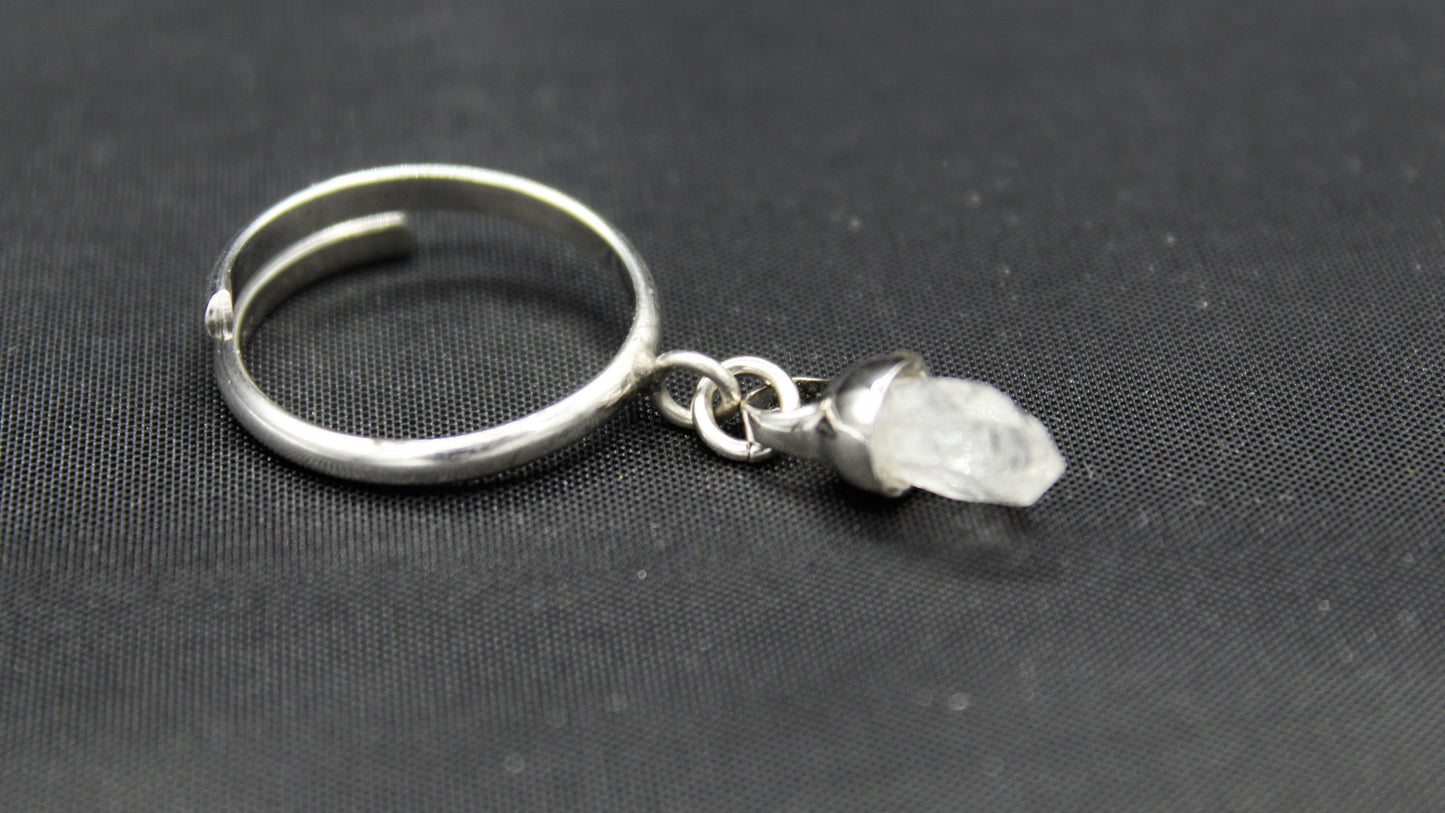 Anello in argento 925 fatto a mano con diamante Herkimer