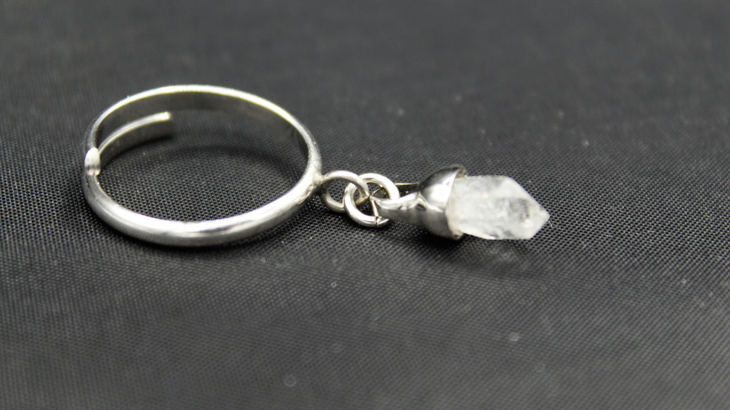 Anello in argento 925 fatto a mano con diamante Herkimer