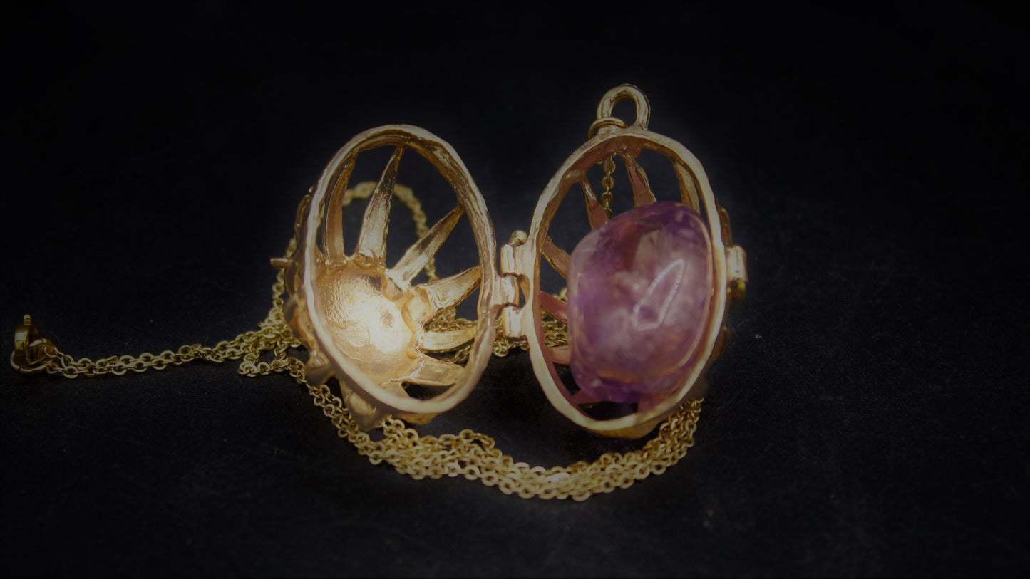 Collana Chakra in argento con Gabbia Lunare