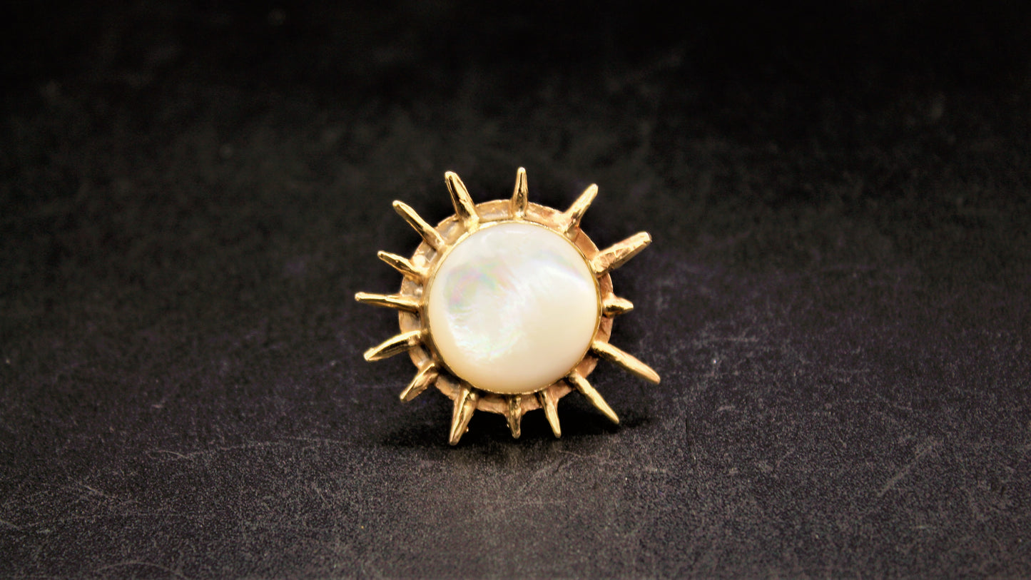 Anello Solare -anello in bronzo e madre perla-
