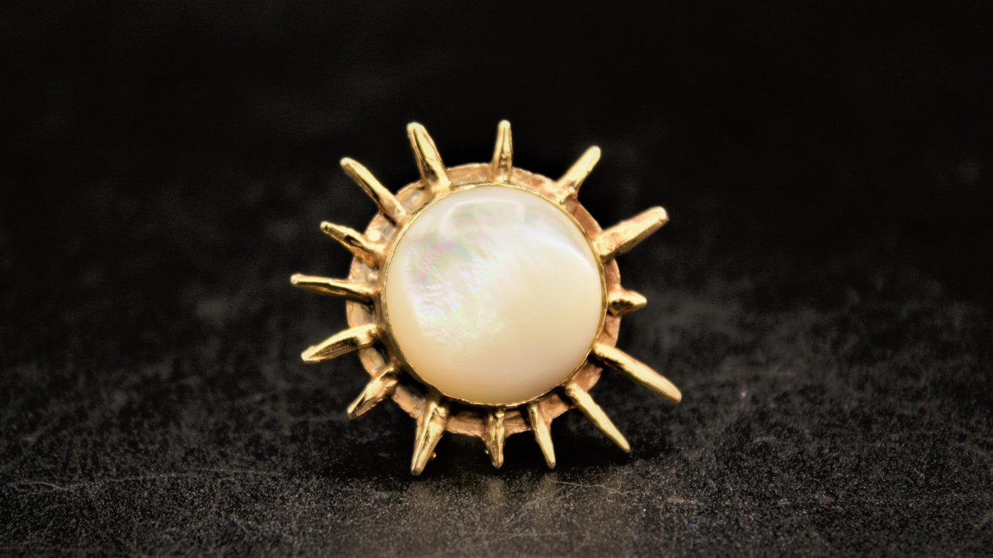 Anello Solare -anello in bronzo e madre perla-