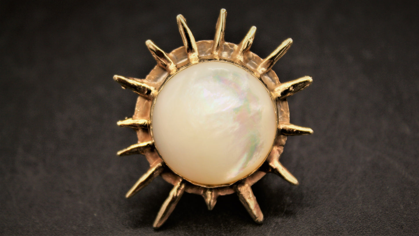 Anello Solare -anello in bronzo e madre perla-