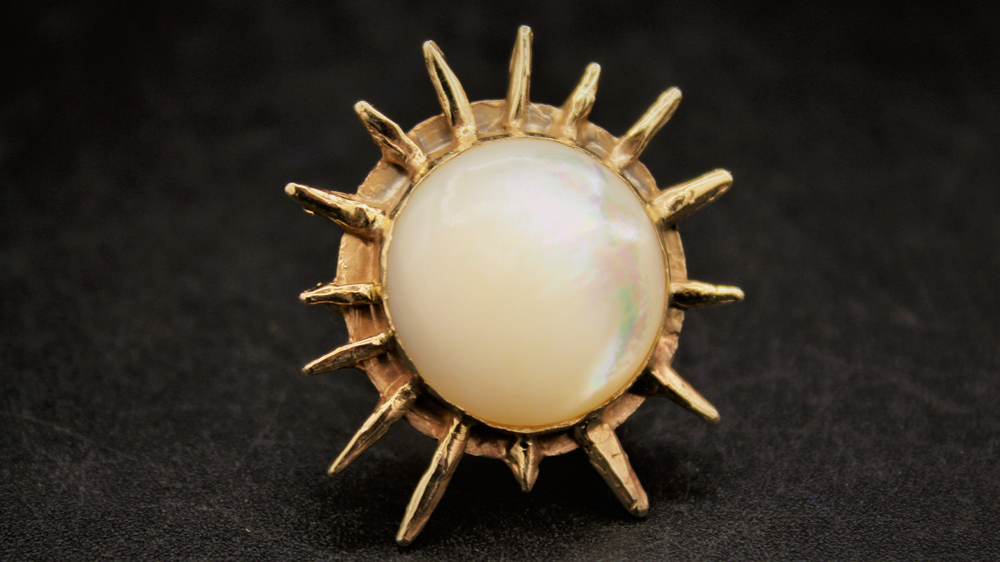 Anello Solare -anello in bronzo e madre perla-