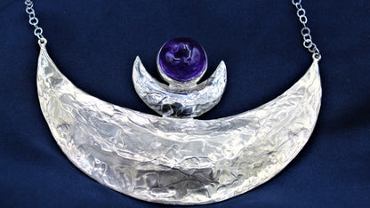 TRIPLICE LUNA -collana in argento 925 e ametista-