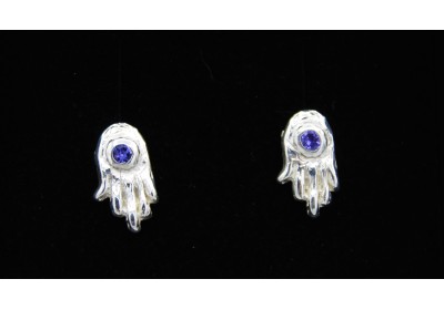 Mano universale -orecchini in argento 925 con tanzanite-