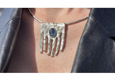 Collana Gocce di luce argento e cianite