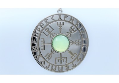 Vegvisir -collana in argento 925 con acquamarina-