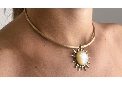 Choker sole bronzo e madre perla- 