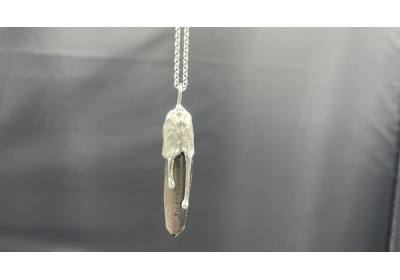 Collana argento 925 quarzo Fumè