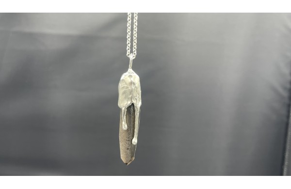 Collana argento 925 quarzo Fumè