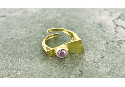 Anello in bronzo con ametista