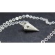 Pendolino collana in argento satinato con zircone blu 