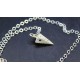 Pendolino collana in argento satinato con zircone blu 